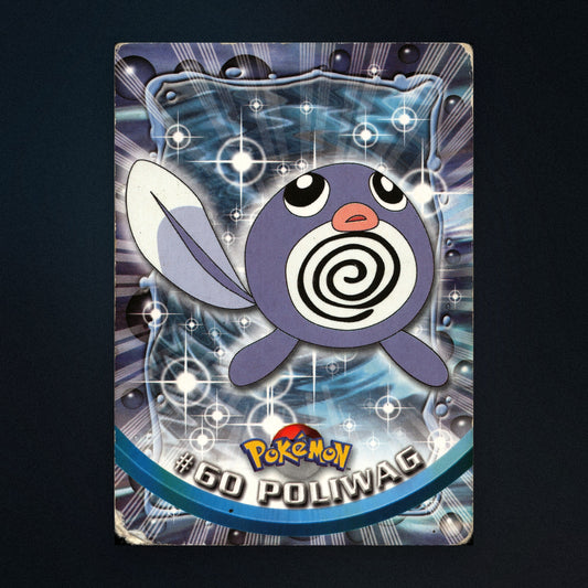 Poliwag #60 - 1999 Topps Pokémon TV Animation Series 1 Silver Foil - Heavily Played front