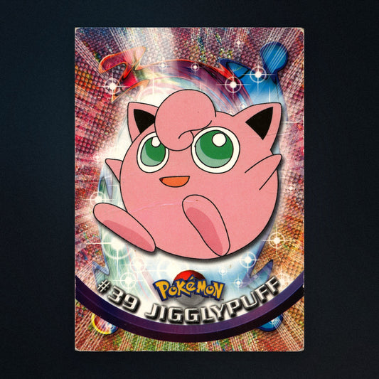 Jigglypuff #39 - 1999 Topps Pokémon TV Animation Series 1 Silver Foil - Heavily Played front