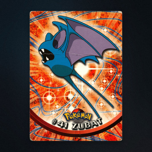 Zubat #41 - 1999 Topps Pokémon TV Animation Series 1 Silver Foil - Heavily Played front
