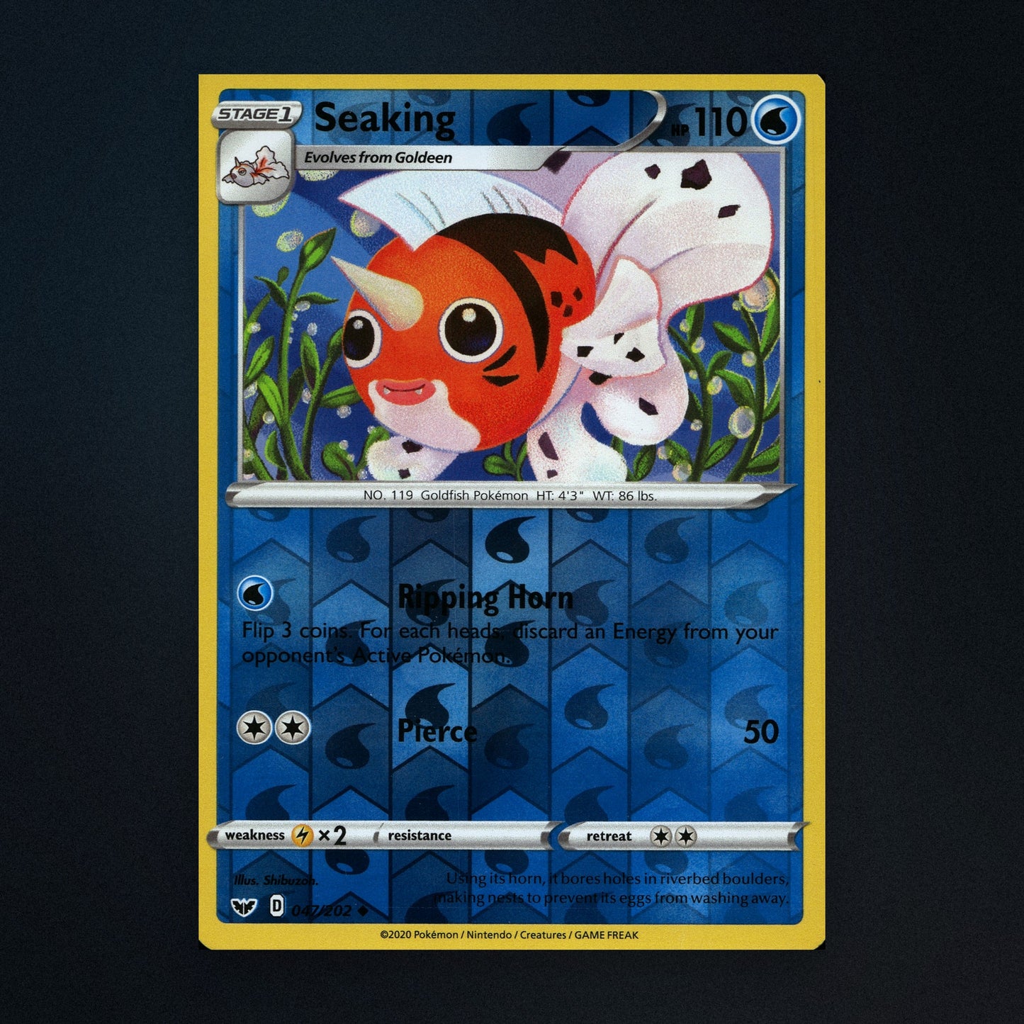 Seaking - 047/202 - Sword & Shield - Reverse Holo - Lightly Played front