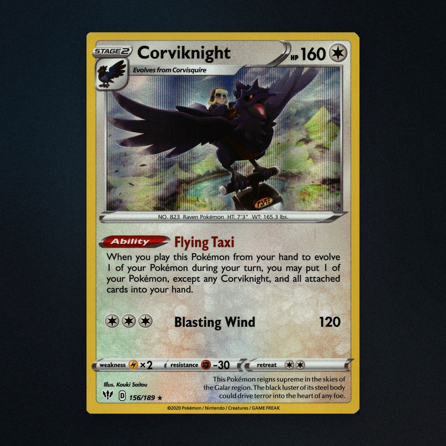 Corviknight - 156/189 - Darkness Ablaze - Holo - Near Mint front