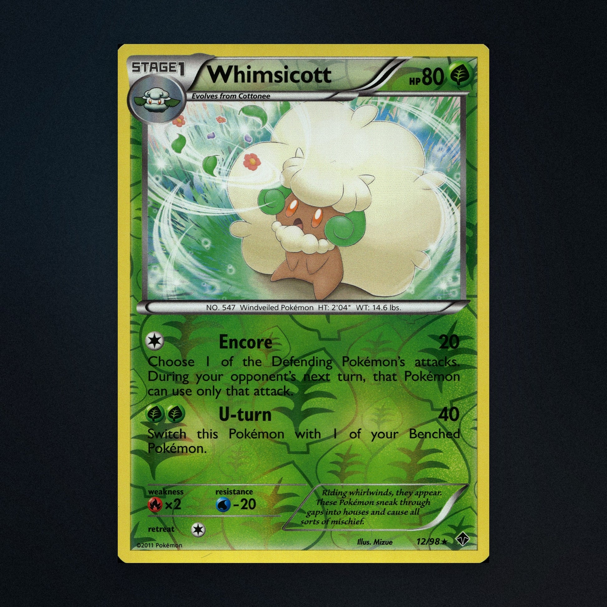 Whimsicott - 12/98 - Emerging Powers - Reverse Holo - Lightly Played front
