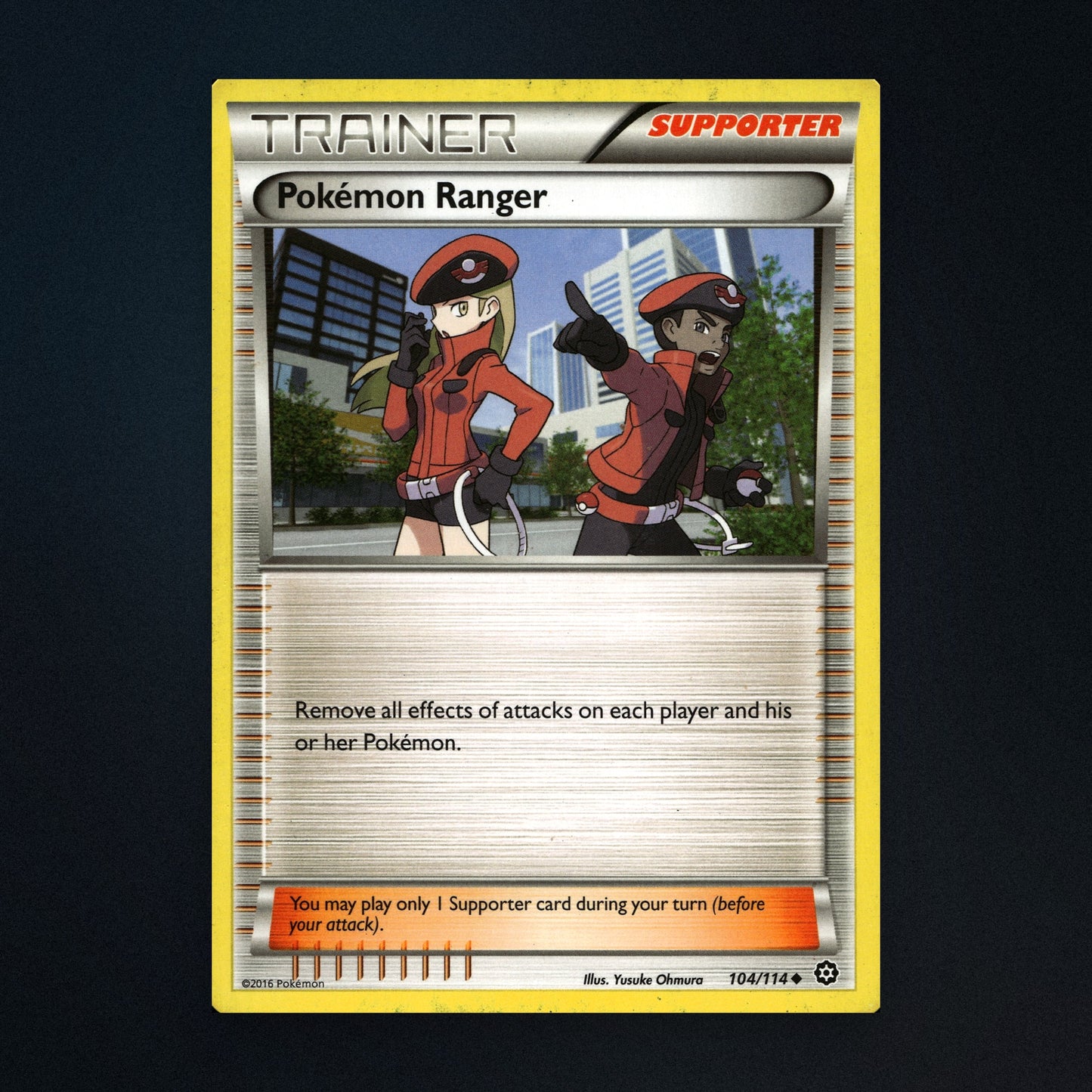 Pokemon Ranger - 104/114 - Steam Siege - Reverse Holo - Heavily Played front