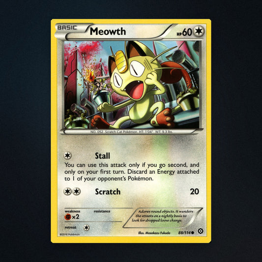 Meowth - 88/114 - Steam Siege - Lightly Played front