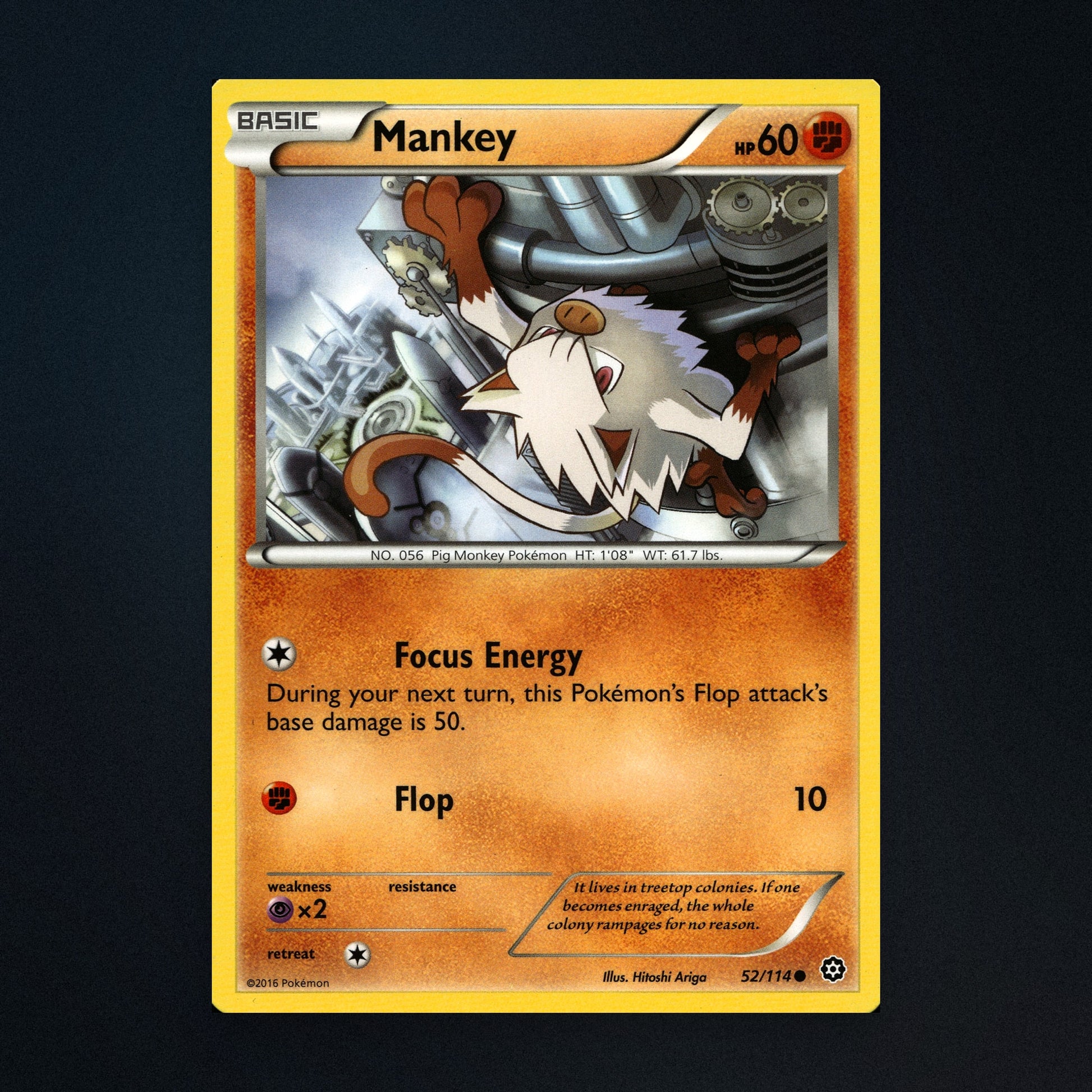 Mankey - 52/114 - Steam Siege - Lightly Played front