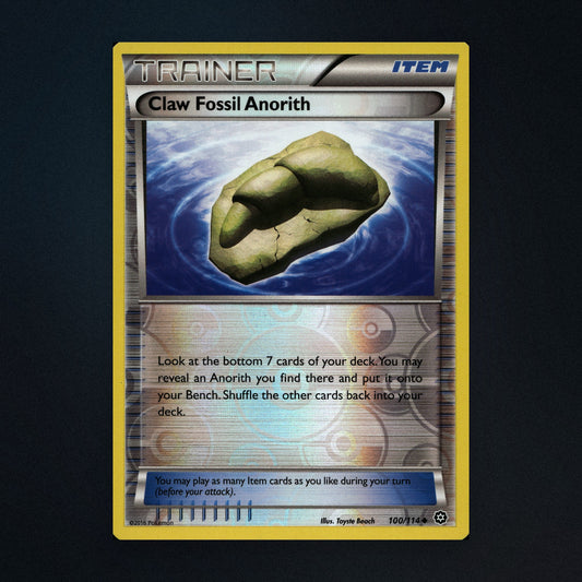 Claw Fossil Anorith - 100/114 - Steam Siege - Reverse Holo - Lightly Played front
