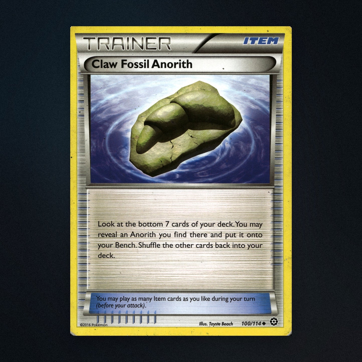 Claw Fossil Anorith - 100/114 - Steam Siege - Heavily Played front
