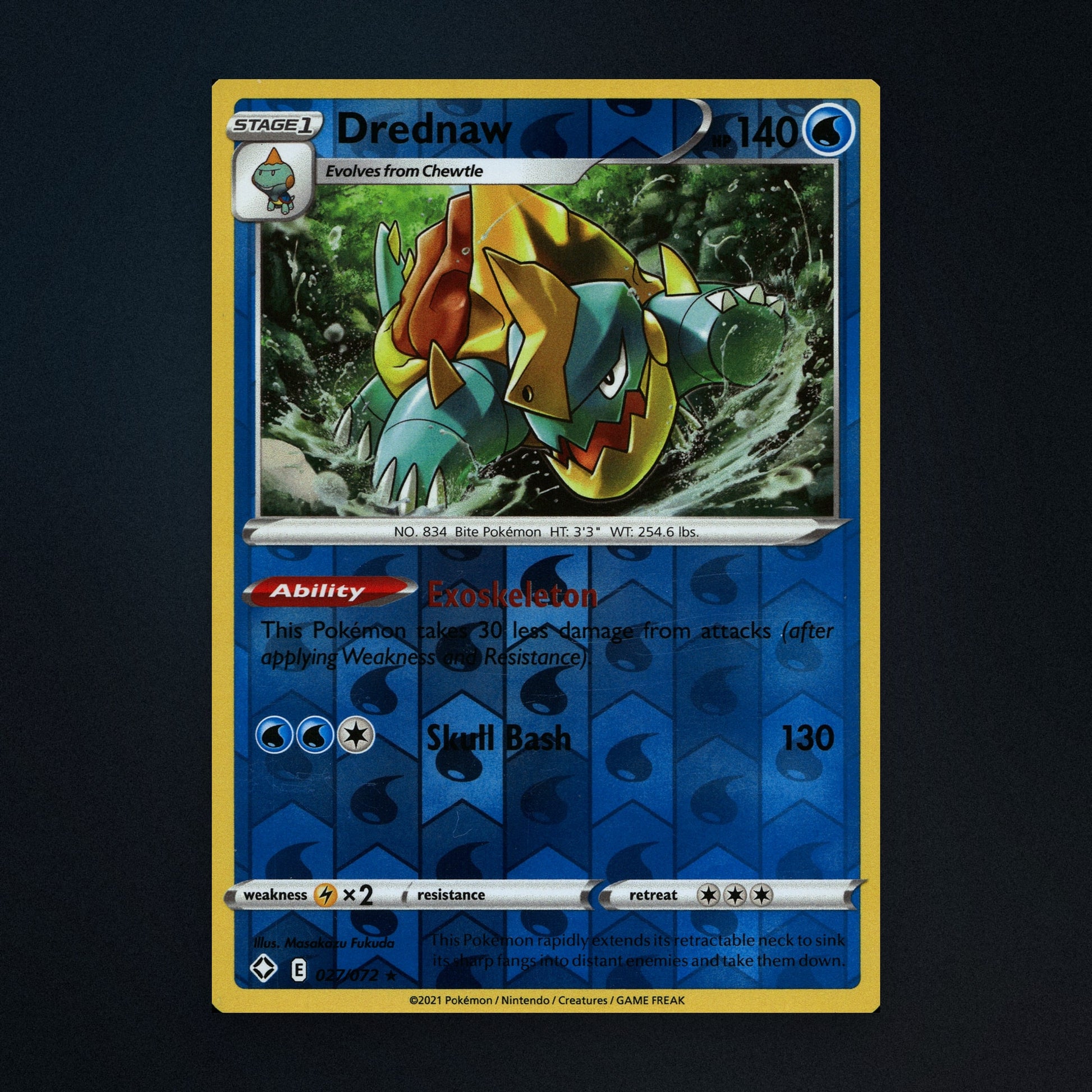 Drednaw - 27/72 - Shining Fates - Reverse Holo - Near Mint front