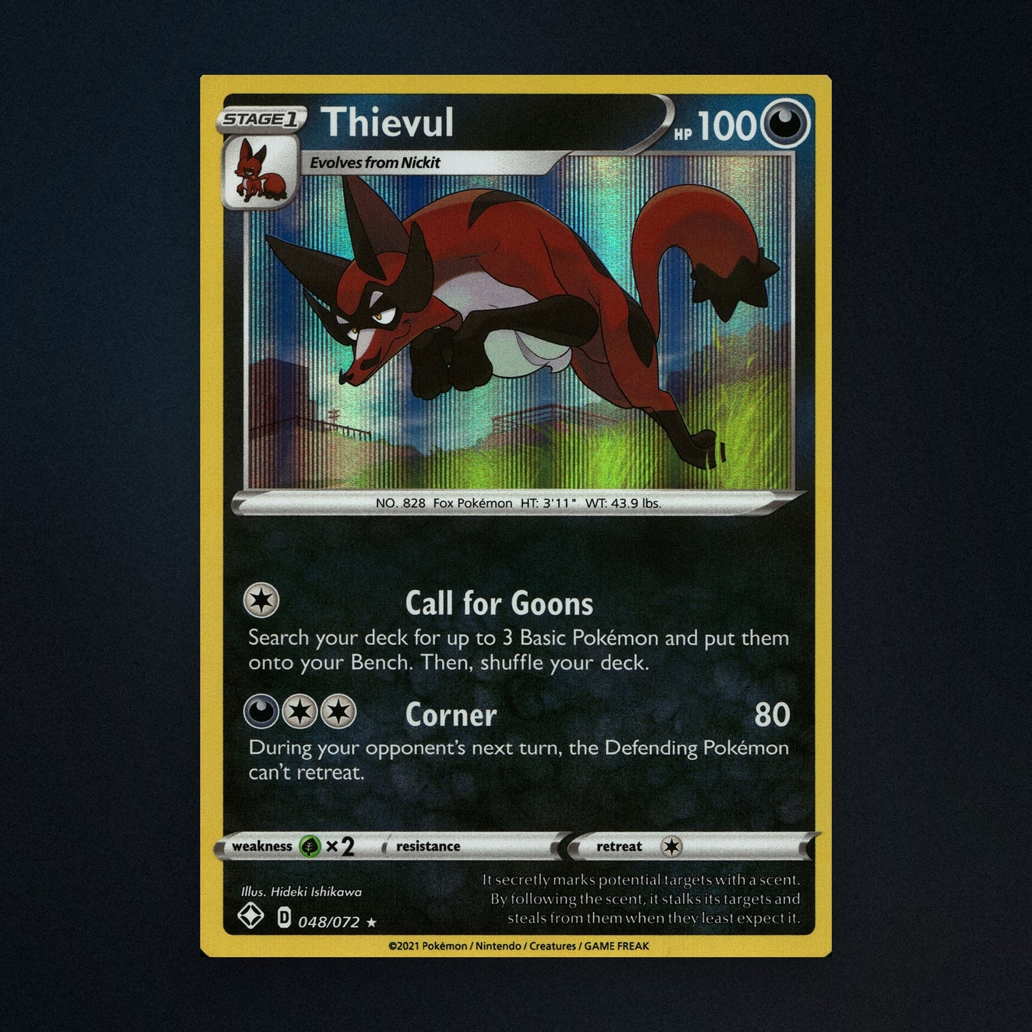 Thievul - 48/72 - Shining Fates - Holo - Near Mint front
