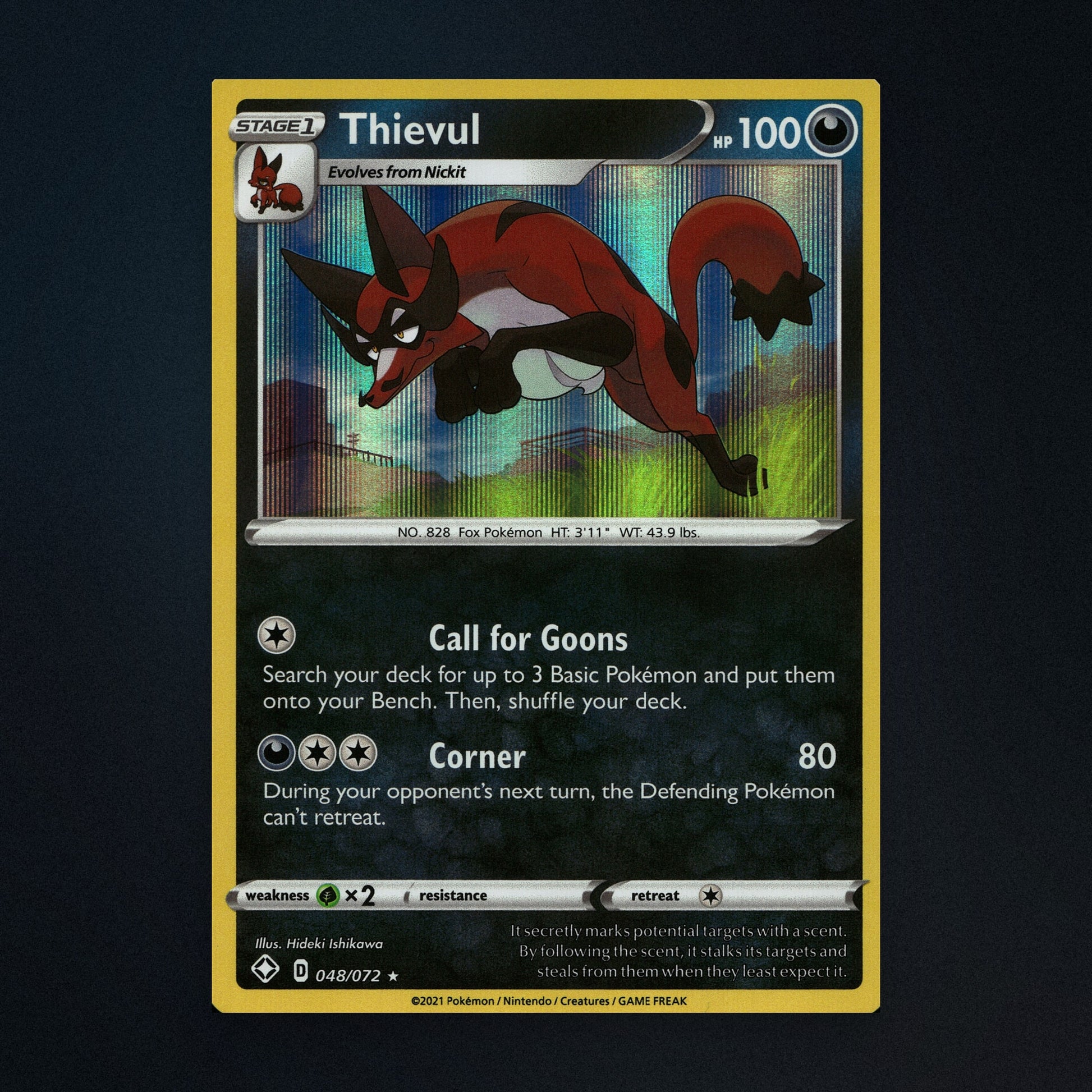 Thievul - 48/72 - Shining Fates - Holo - Near Mint front