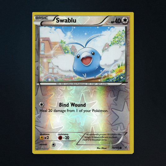 Swablu - 73/108 - Roaring Skies - Reverse Holo - Moderately Played front