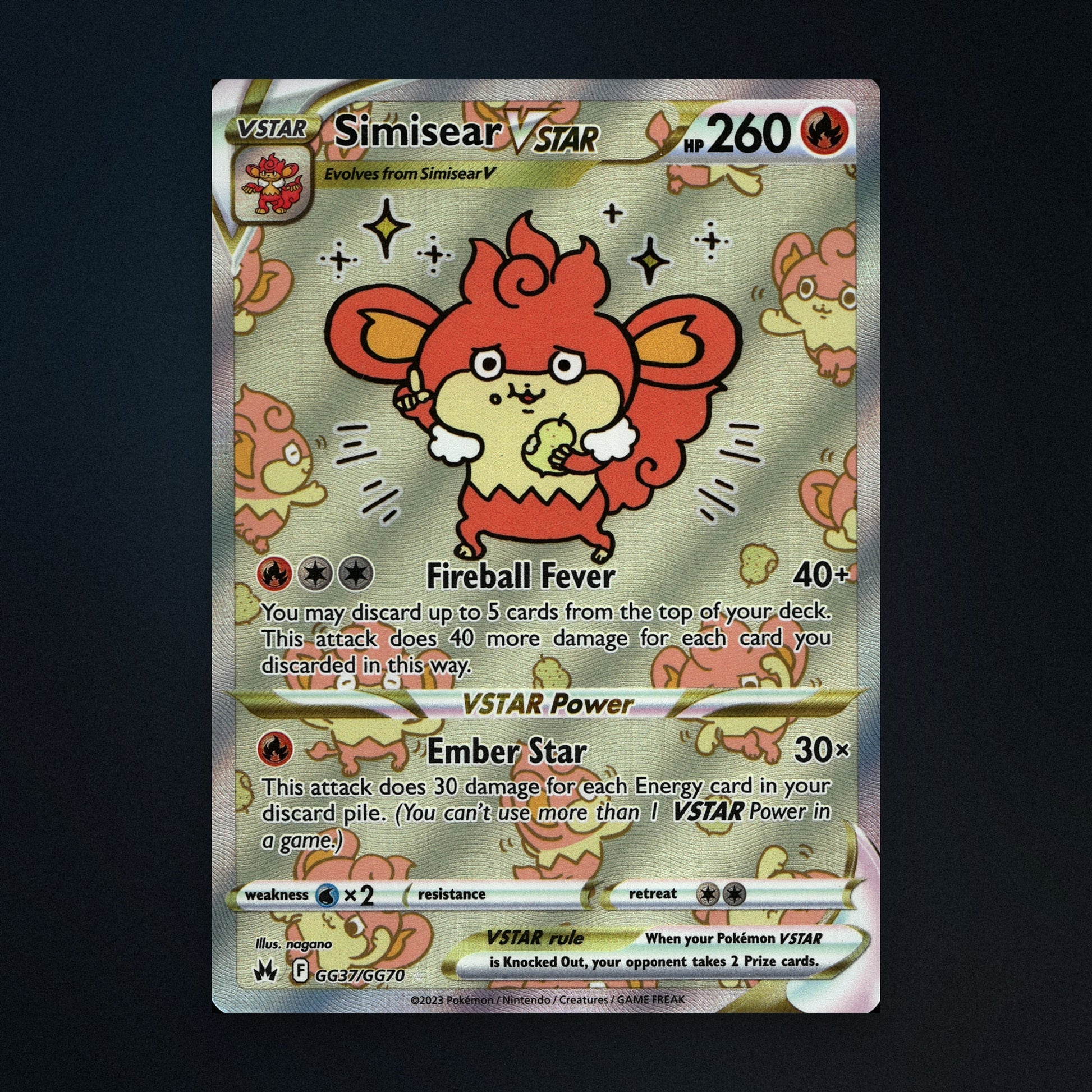 Simisear VSTAR - GG37/GG70 - Crown Zenith Galarian Gallery - Galarian Gallery Holo - Near Mint front