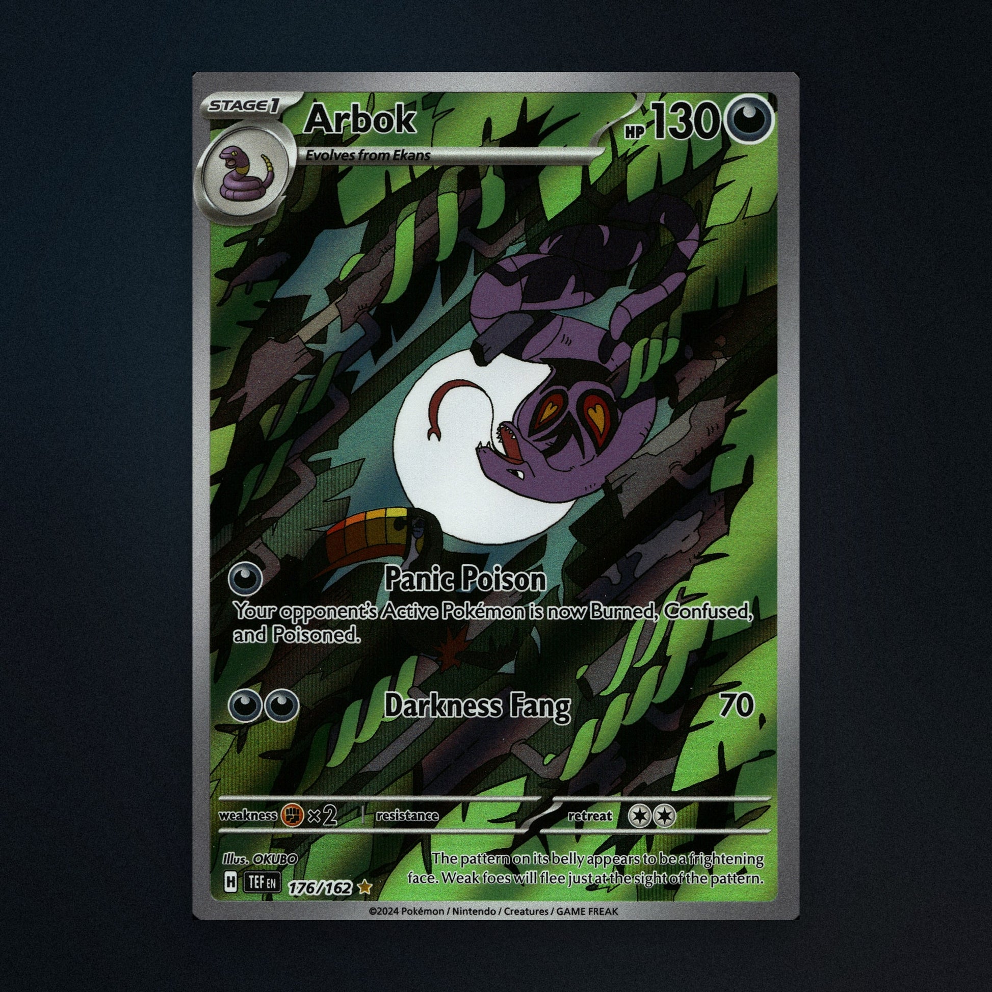 Arbok - 176/162 - Temporal Forces - Illustration Rare Holo - Near Mint front