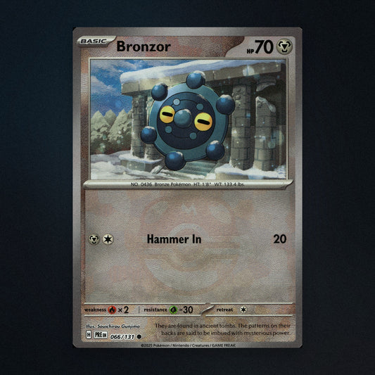 Bronzor - 066/131 - Prismatic Evolutions - Master Ball Reverse Holo - Near Mint front