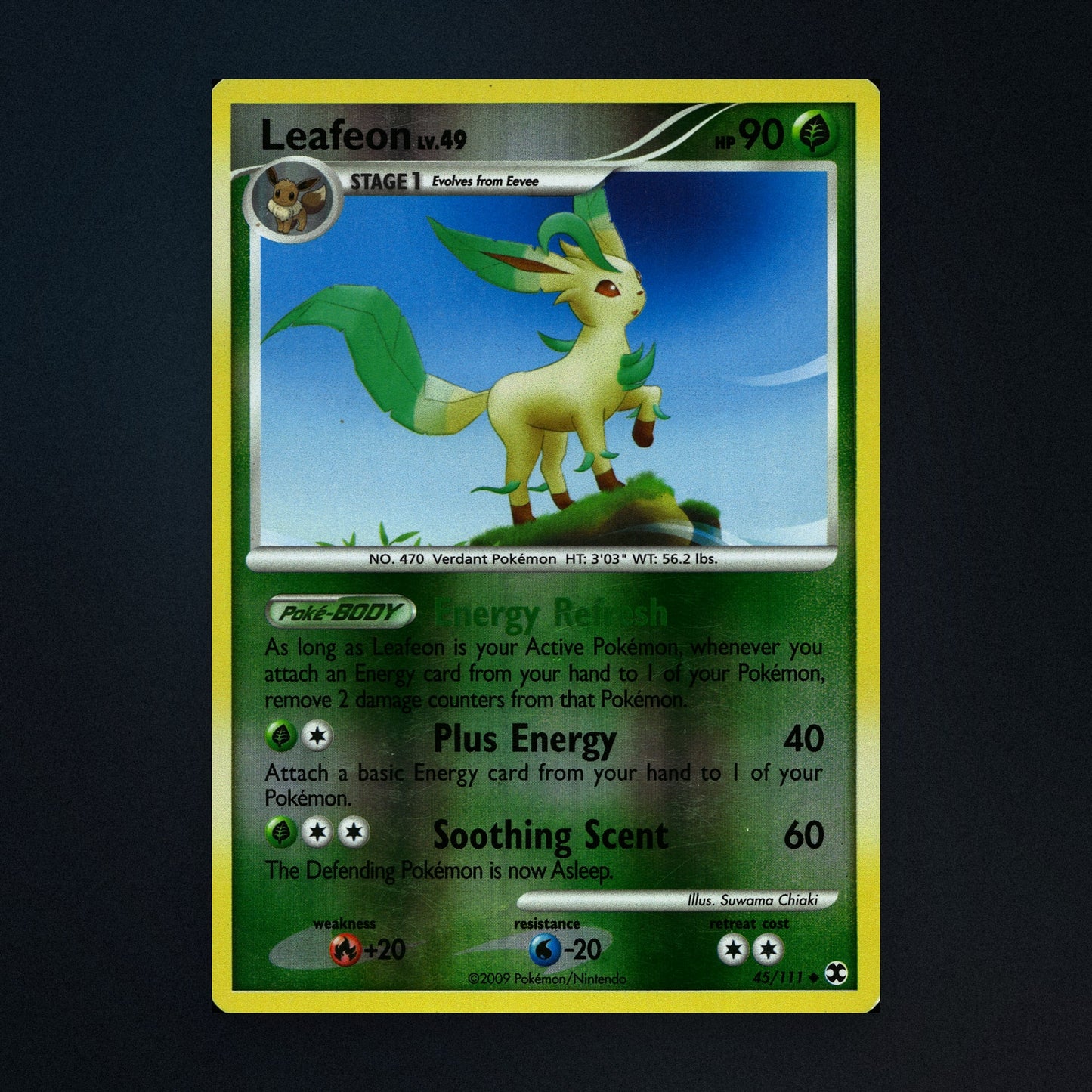 Leafeon - 45/111 - Rising Rivals - Reverse Holo - Moderately Played front