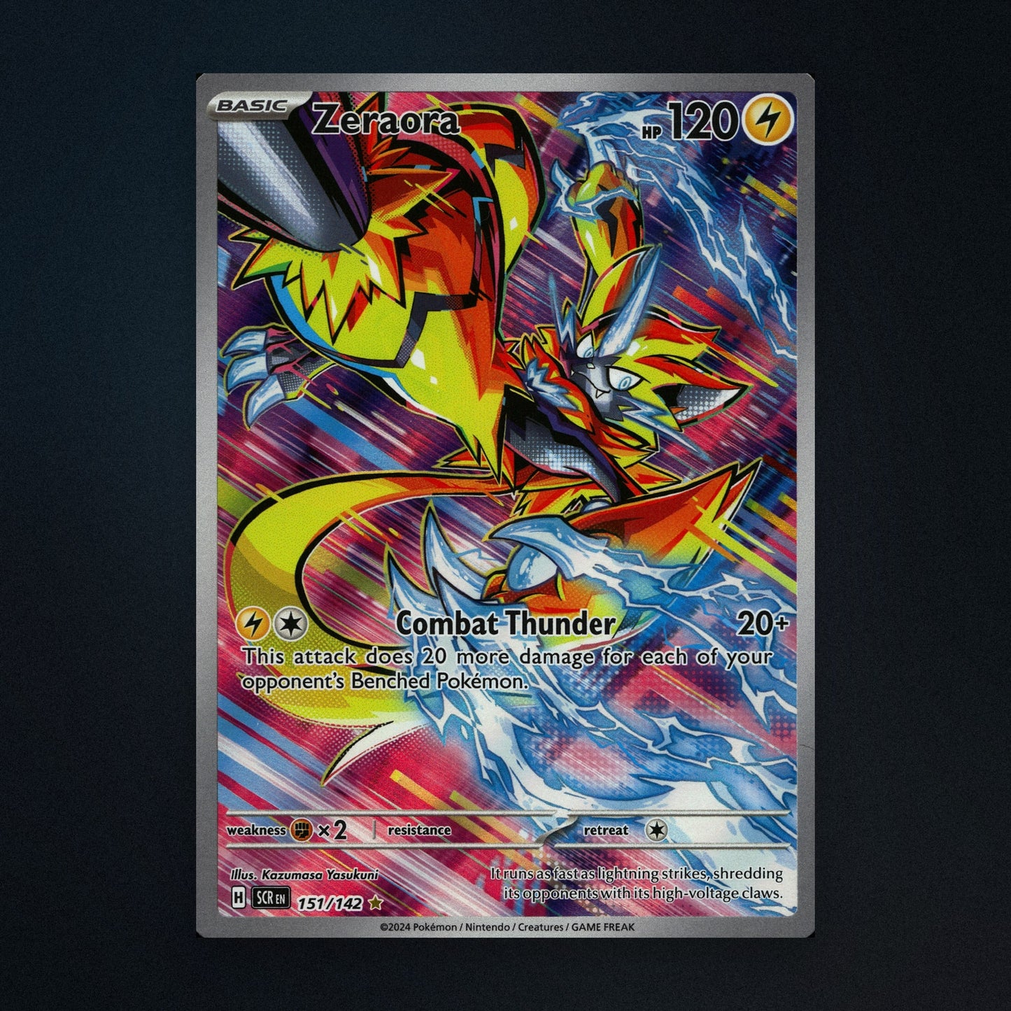 Zeraora - 151/142 - Stellar Crown - Illustration Rare Holo - Near Mint front