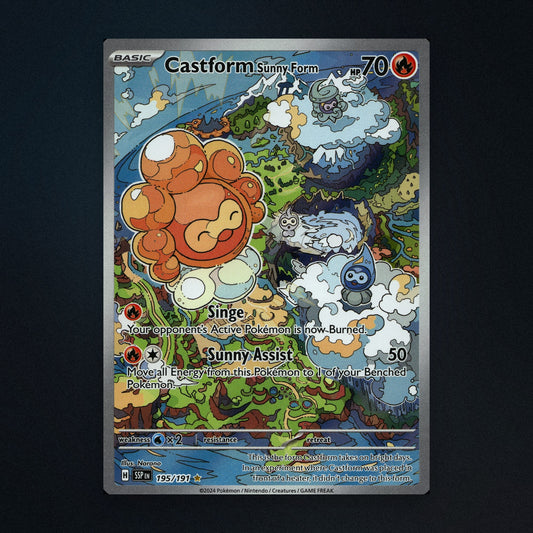 Castform Sunny Form - 195/191 - Surging Sparks - Illustration Rare Holo - Near Mint front