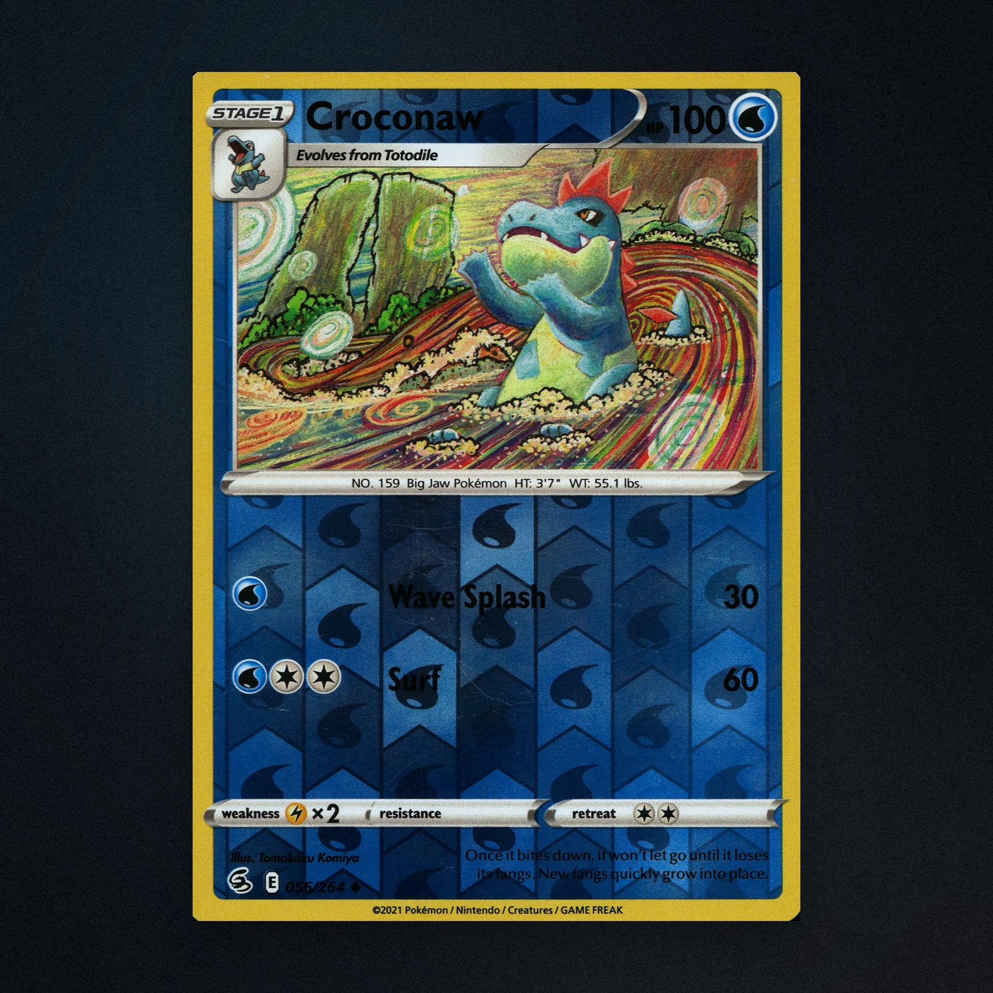 Croconaw - 056/264 - Fusion Strike - Reverse Holo - Near Mint front