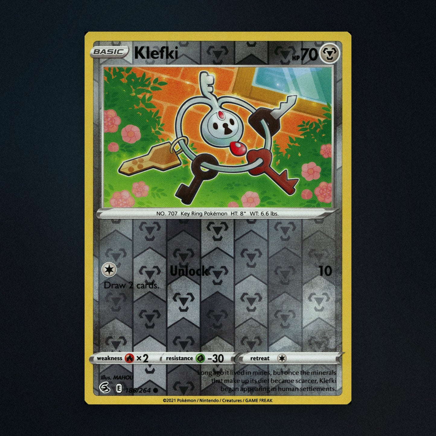 Klefki - 186/264 - Fusion Strike - Reverse Holo - Lightly Played front