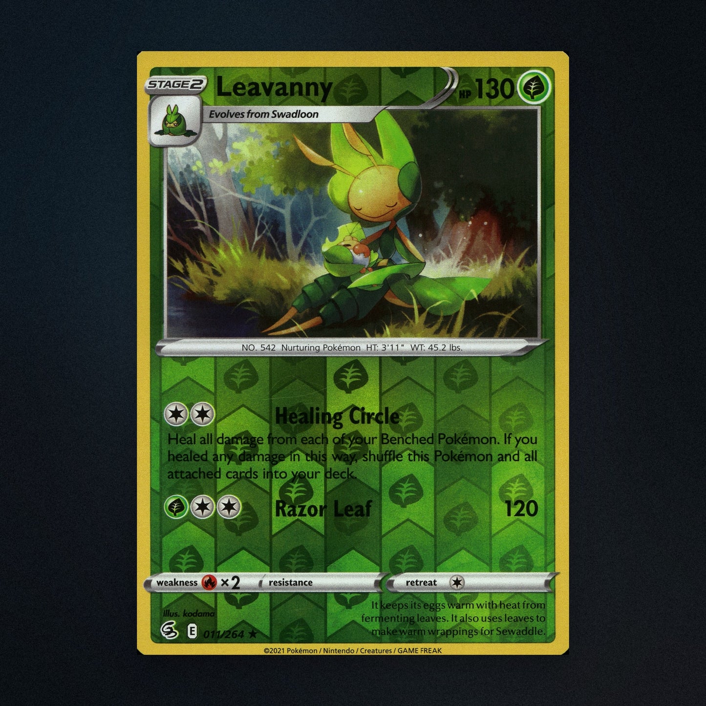 Leavanny - 011/264 - Fusion Strike - Reverse Holo - Lightly Played front