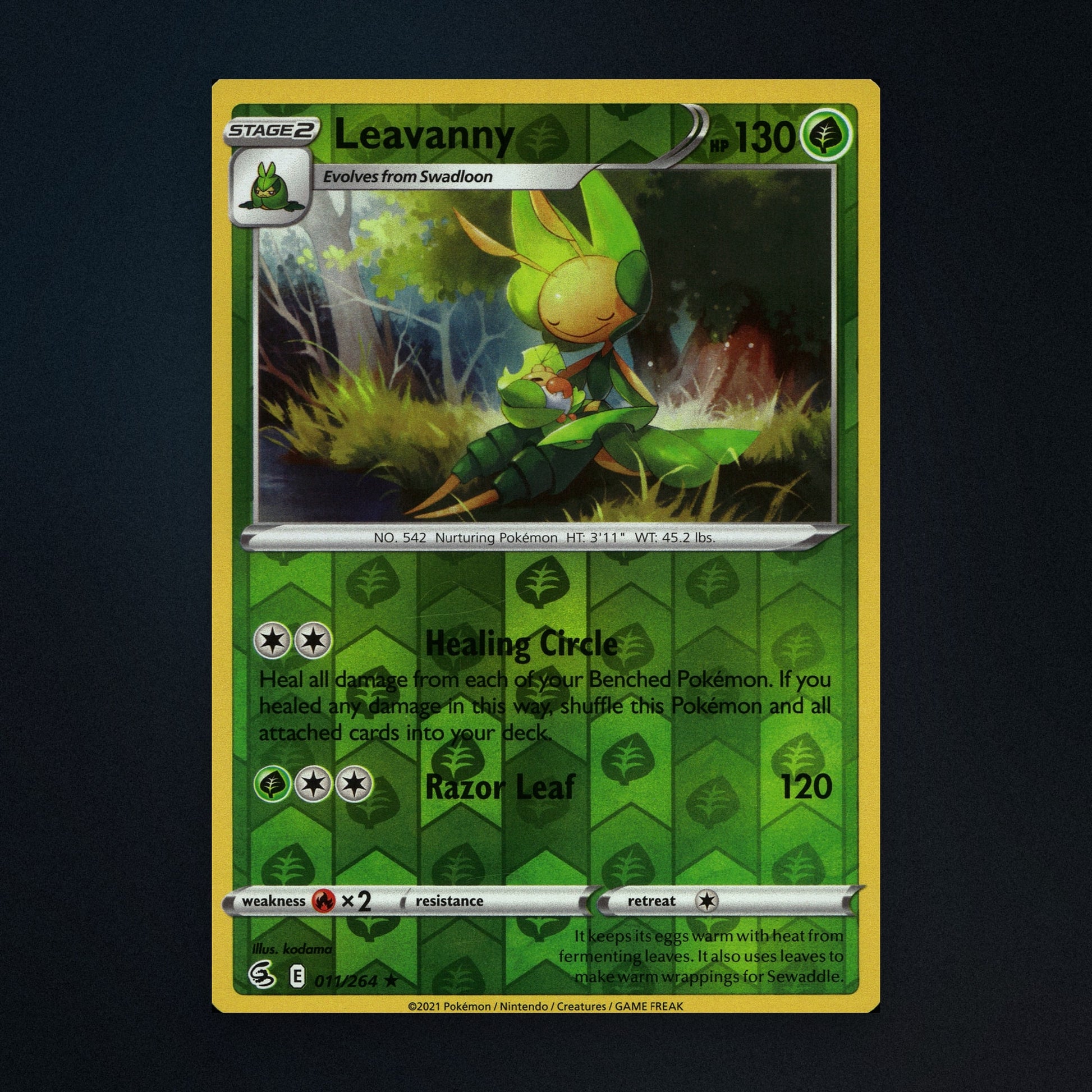 Leavanny - 011/264 - Fusion Strike - Reverse Holo - Lightly Played front