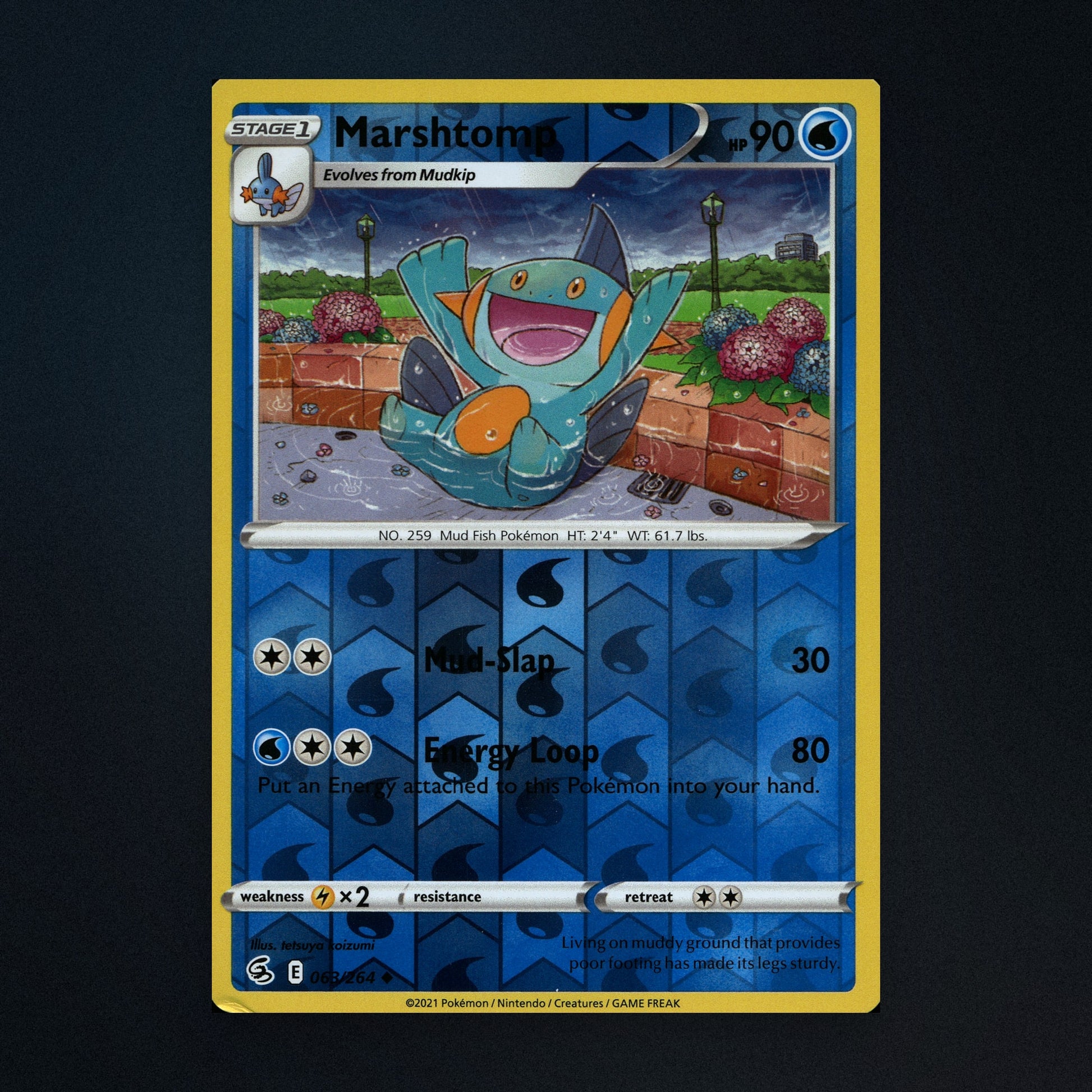Marshtomp - 063/264 - Fusion Strike - Reverse Holo - Moderately Played front