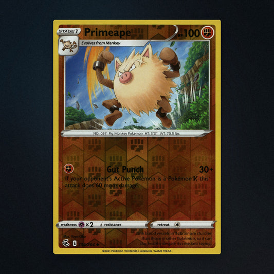 Primeape - 134/264 - Fusion Strike - Reverse Holo - Moderately Played front