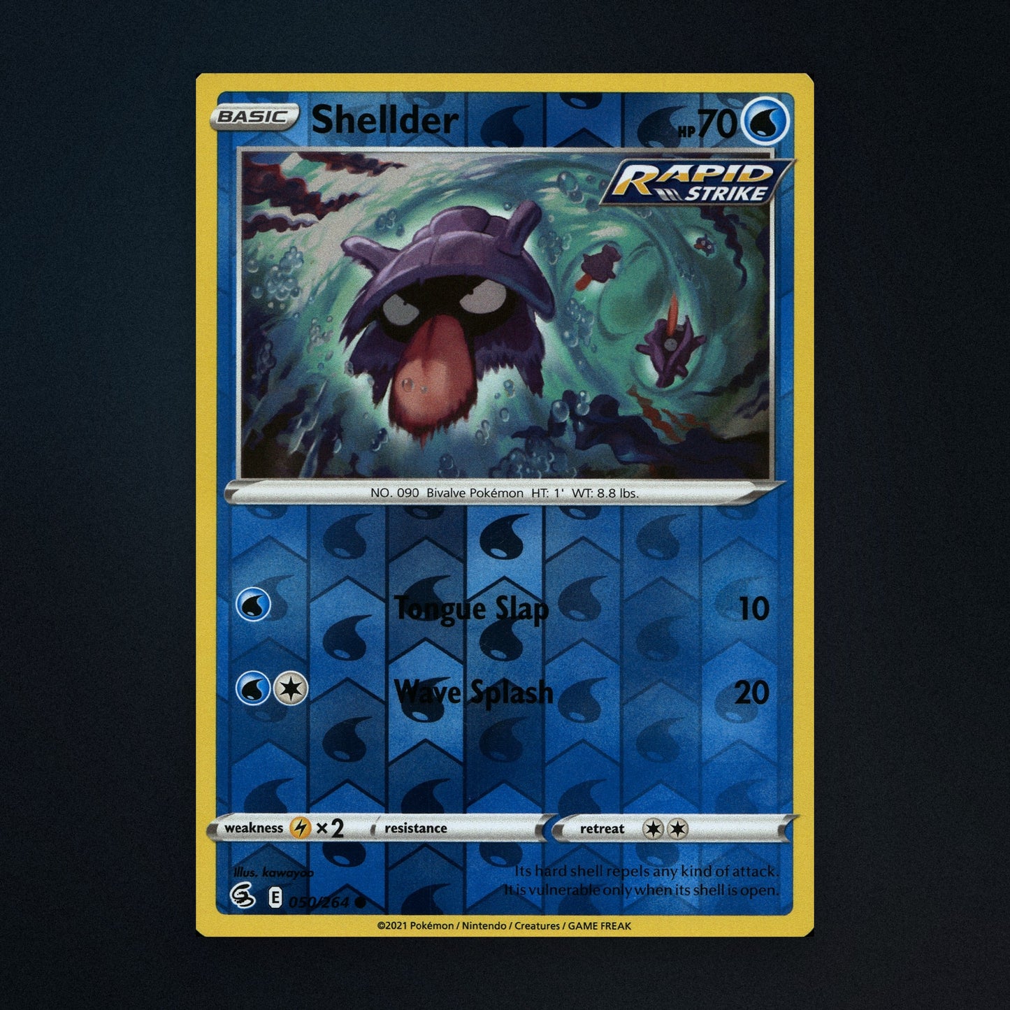 Shellder - 050/264 - Fusion Strike - Reverse Holo - Near Mint front