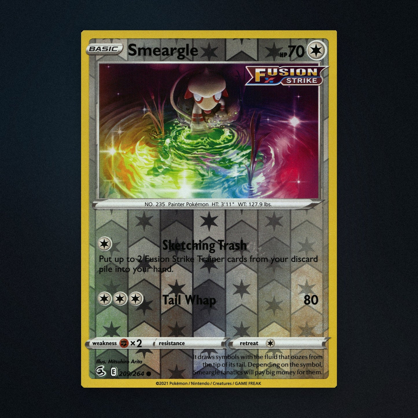 Smeargle - 209/264 - Fusion Strike - Reverse Holo - Moderately Played front