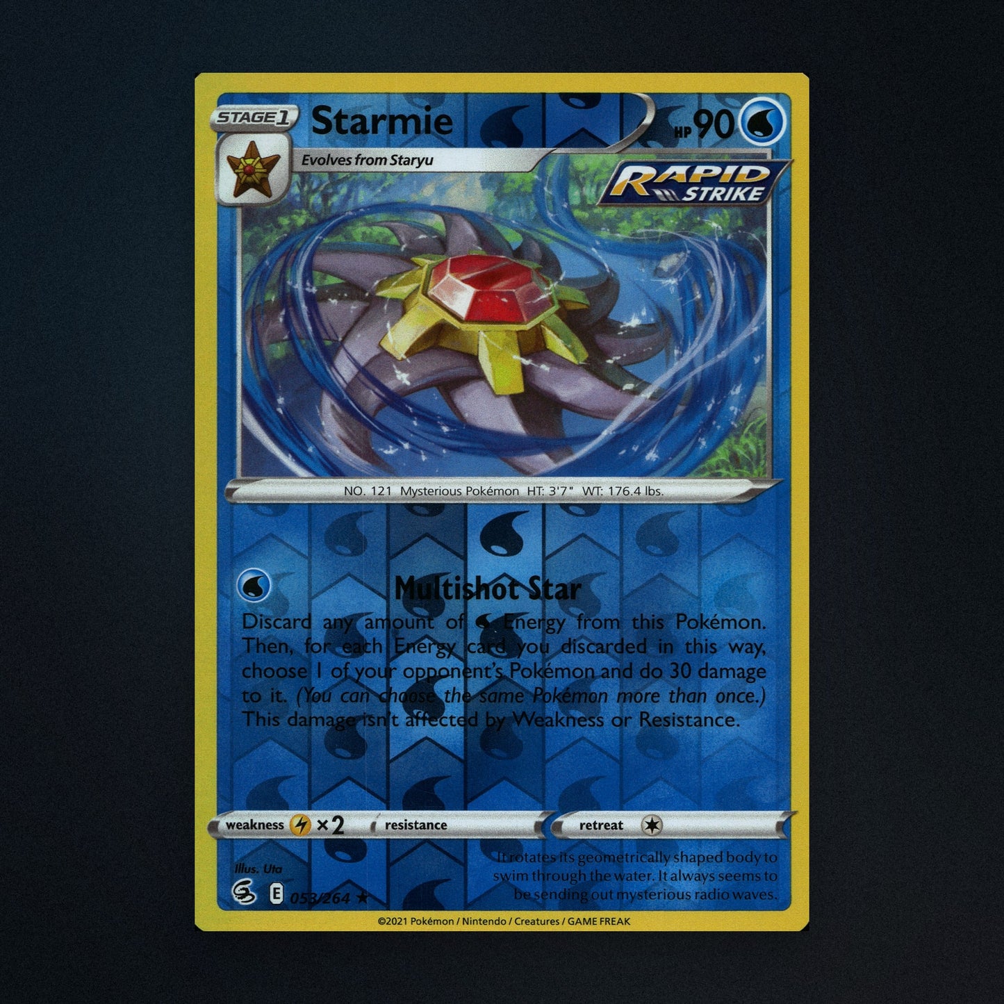 Starmie - 053/264 - Fusion Strike - Reverse Holo - Lightly Played front
