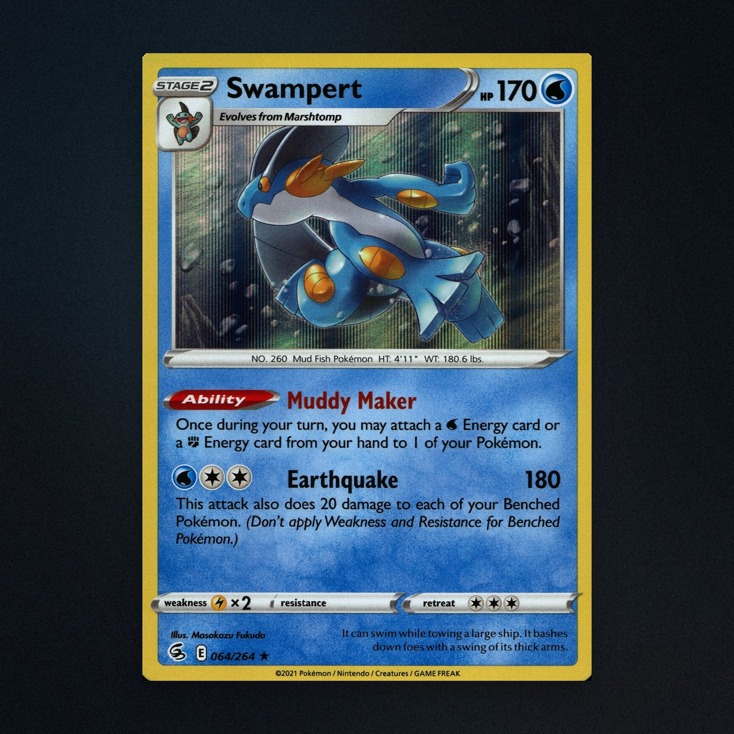 Swampert - 064/264 - Fusion Strike - Holo - Near Mint front