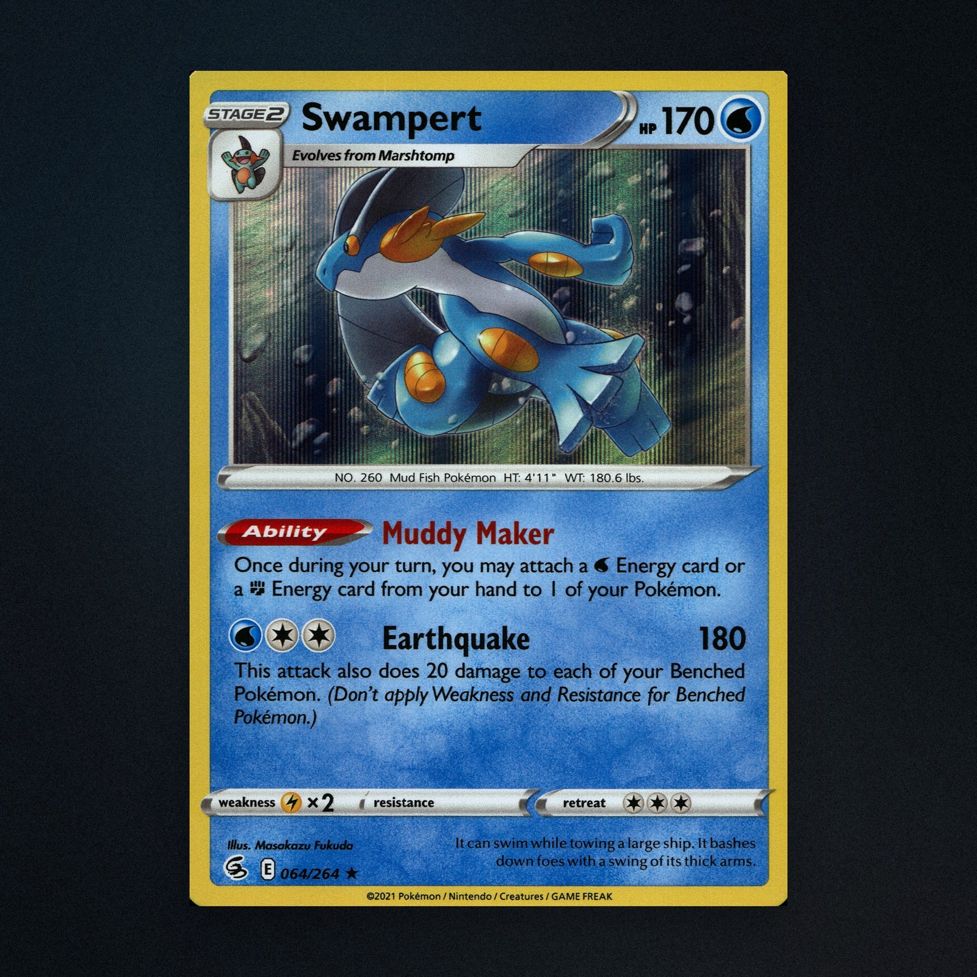 Swampert - 064/264 - Fusion Strike - Holo - Near Mint front