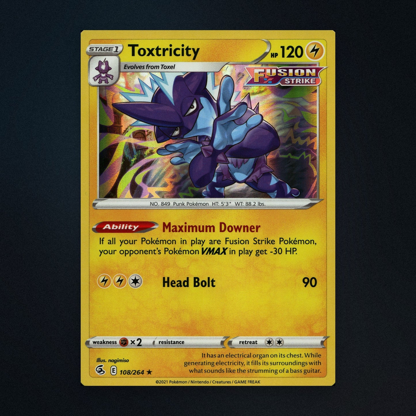 Toxtricity - 108/264 - Fusion Strike - Holo - Near Mint front