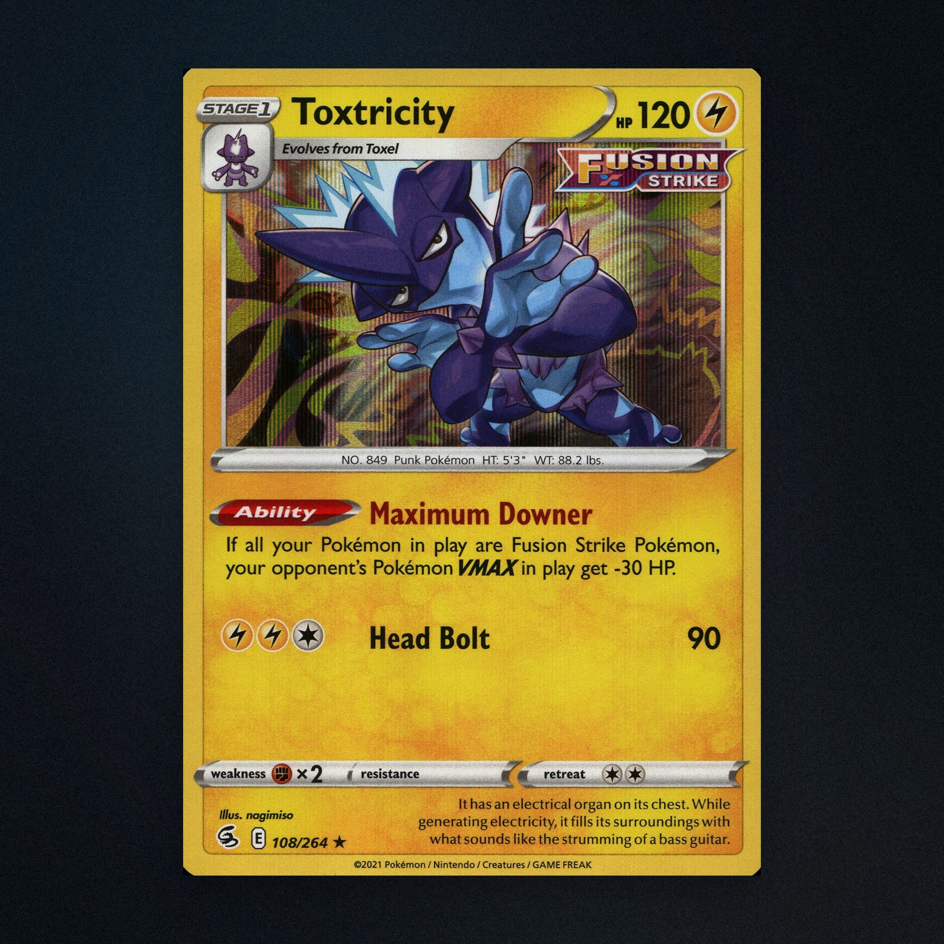 Toxtricity - 108/264 - Fusion Strike - Holo - Near Mint front