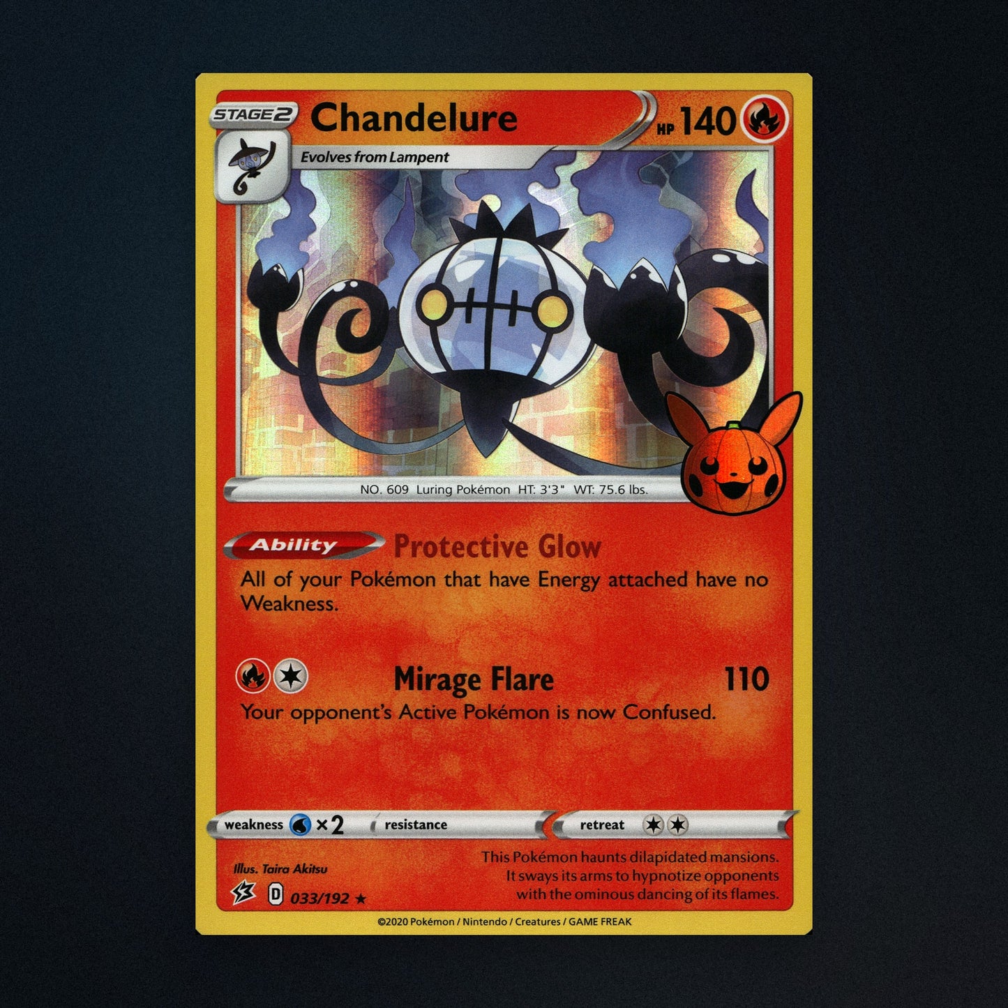 Chandelure - 033/192 - Rebel Clash - Holo - Near Mint front