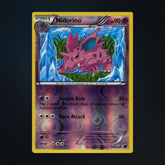 Nidorino - 44/116 - Plasma Freeze - Reverse Holo - Moderately Played front