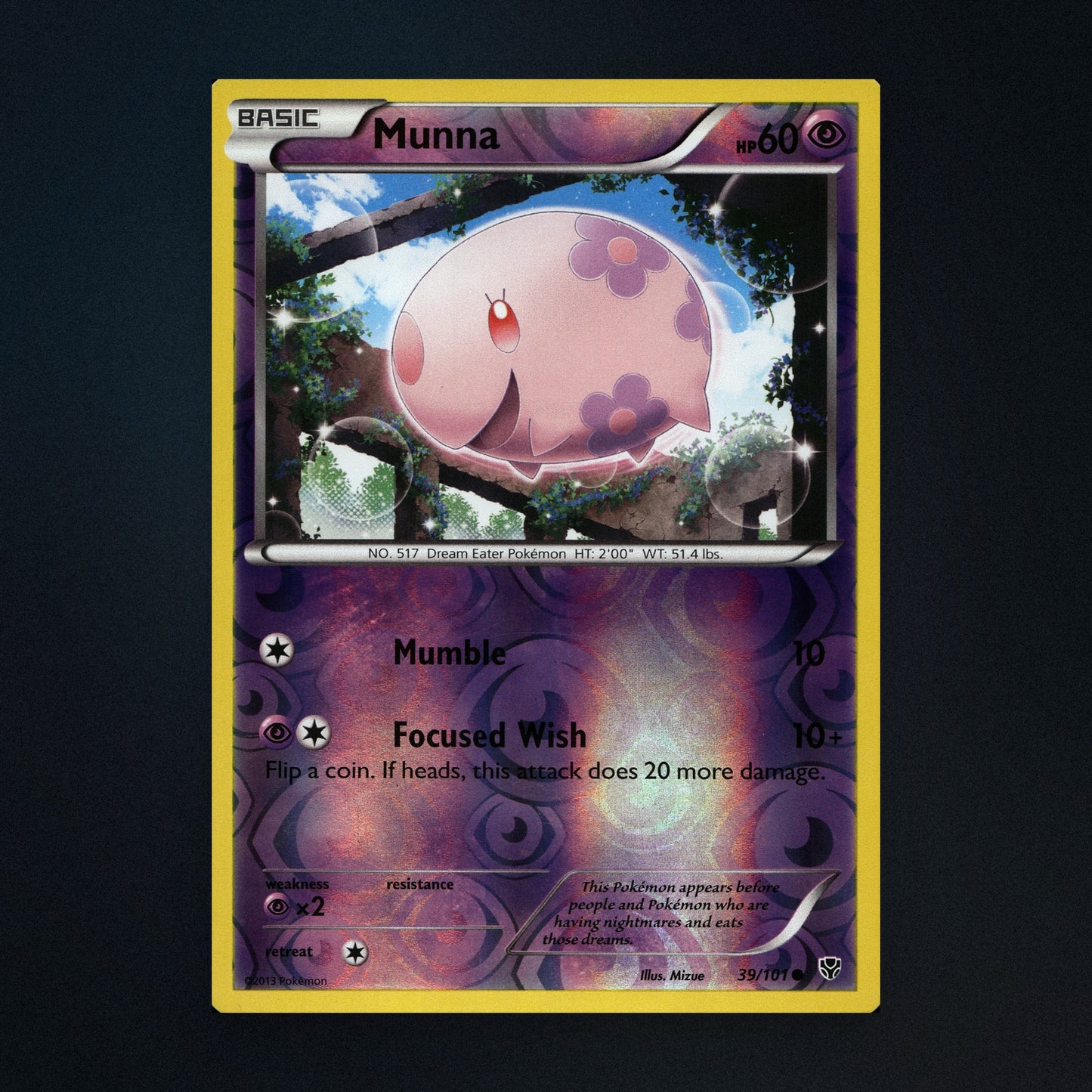 Munna - 39/101 - Plasma Blast - Reverse Holo - Moderately Played front