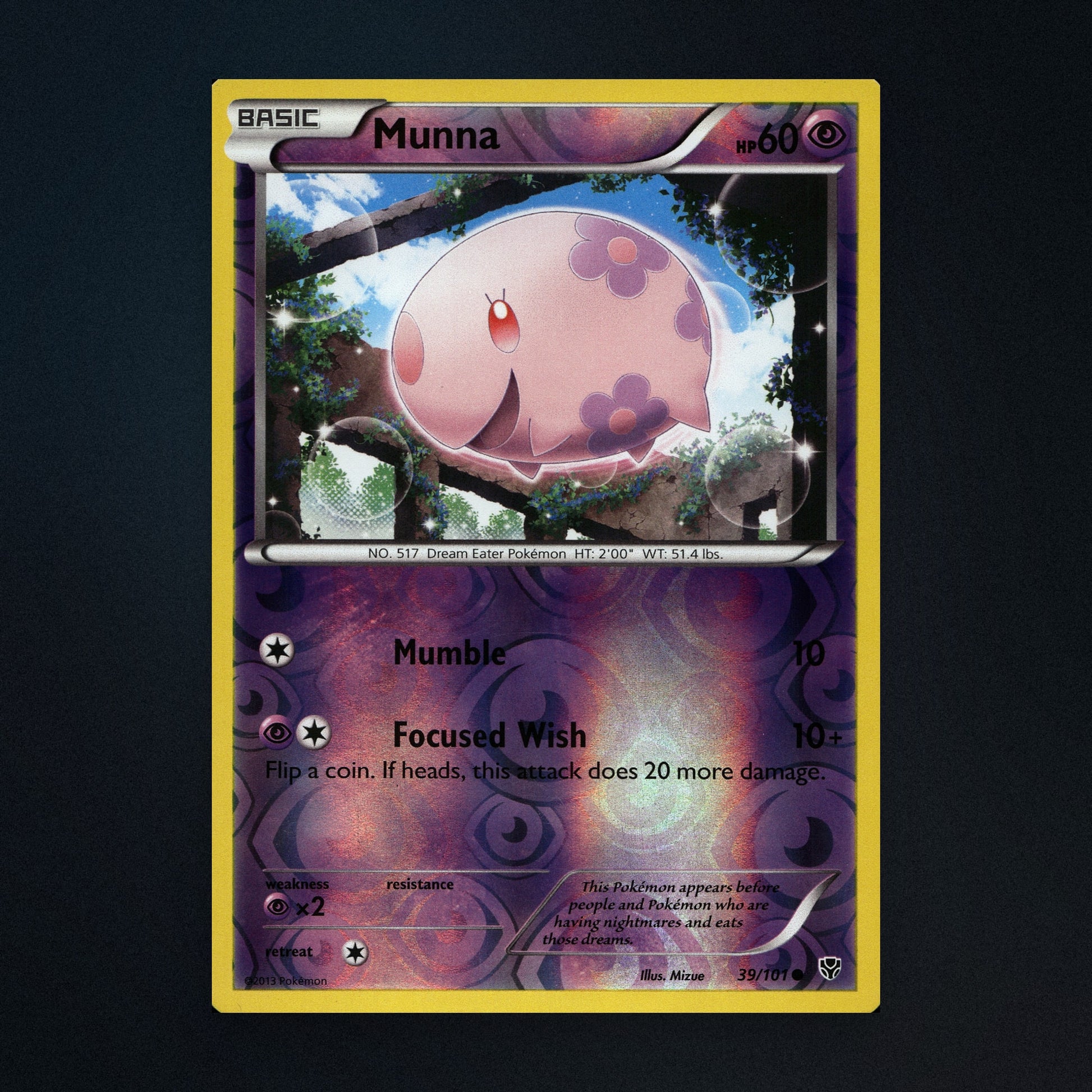 Munna - 39/101 - Plasma Blast - Reverse Holo - Moderately Played front