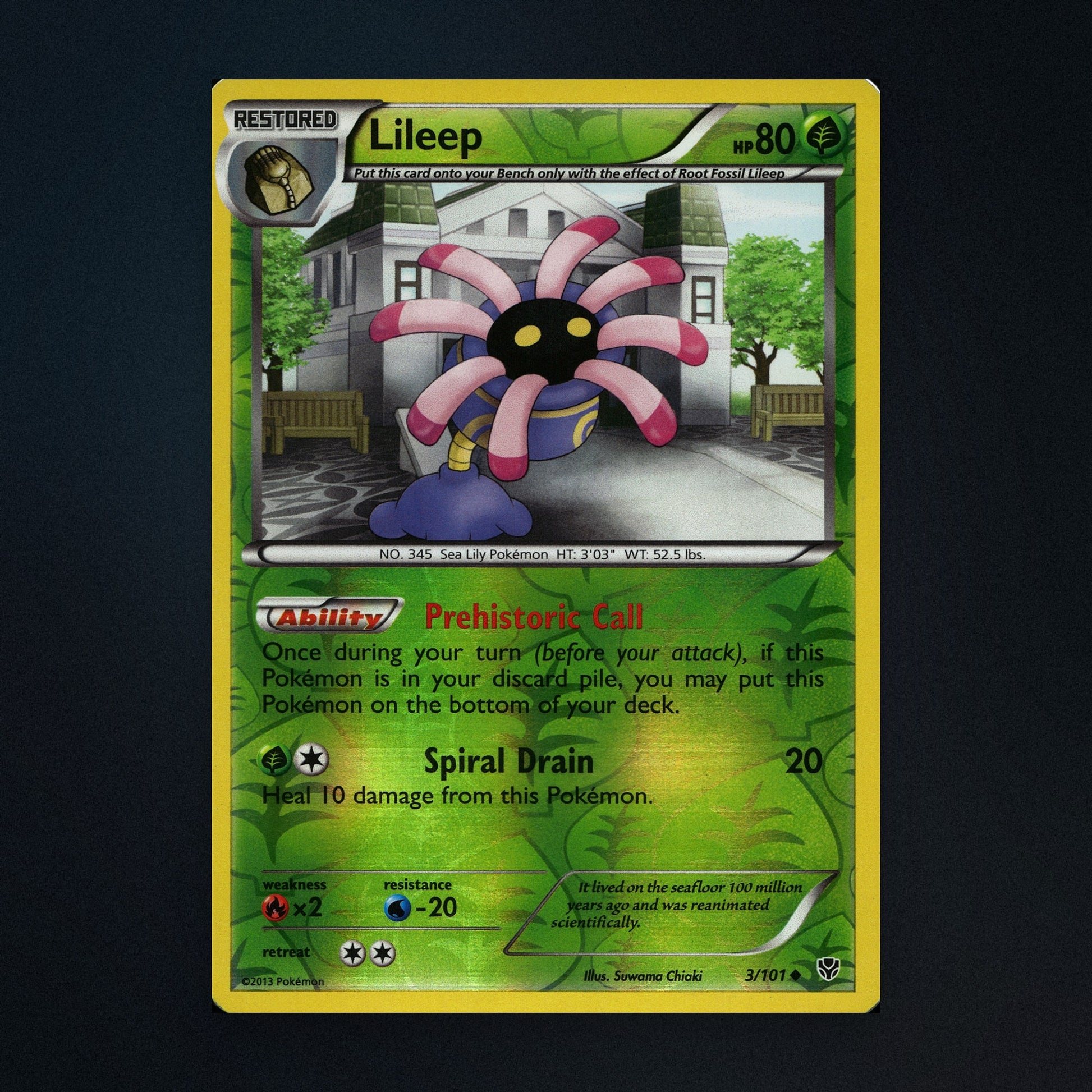 Lileep - 3/101 - Plasma Blast - Reverse Holo - Moderately Played front