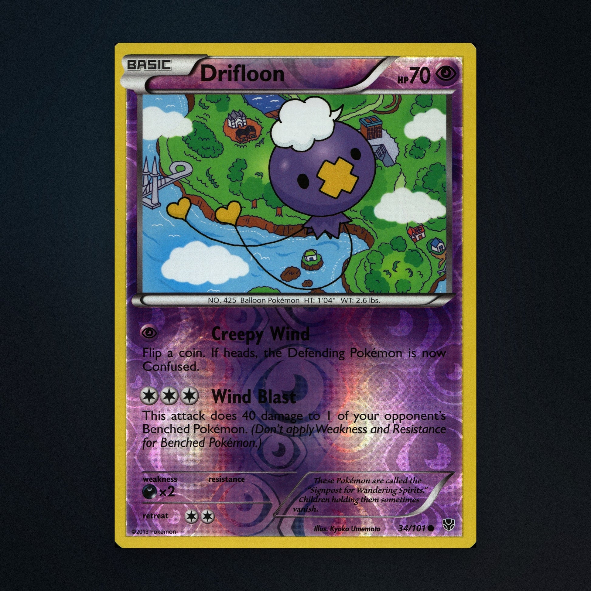 Drifloon - 034/101 - Plasma Blast - Reverse Holo - Moderately Played front