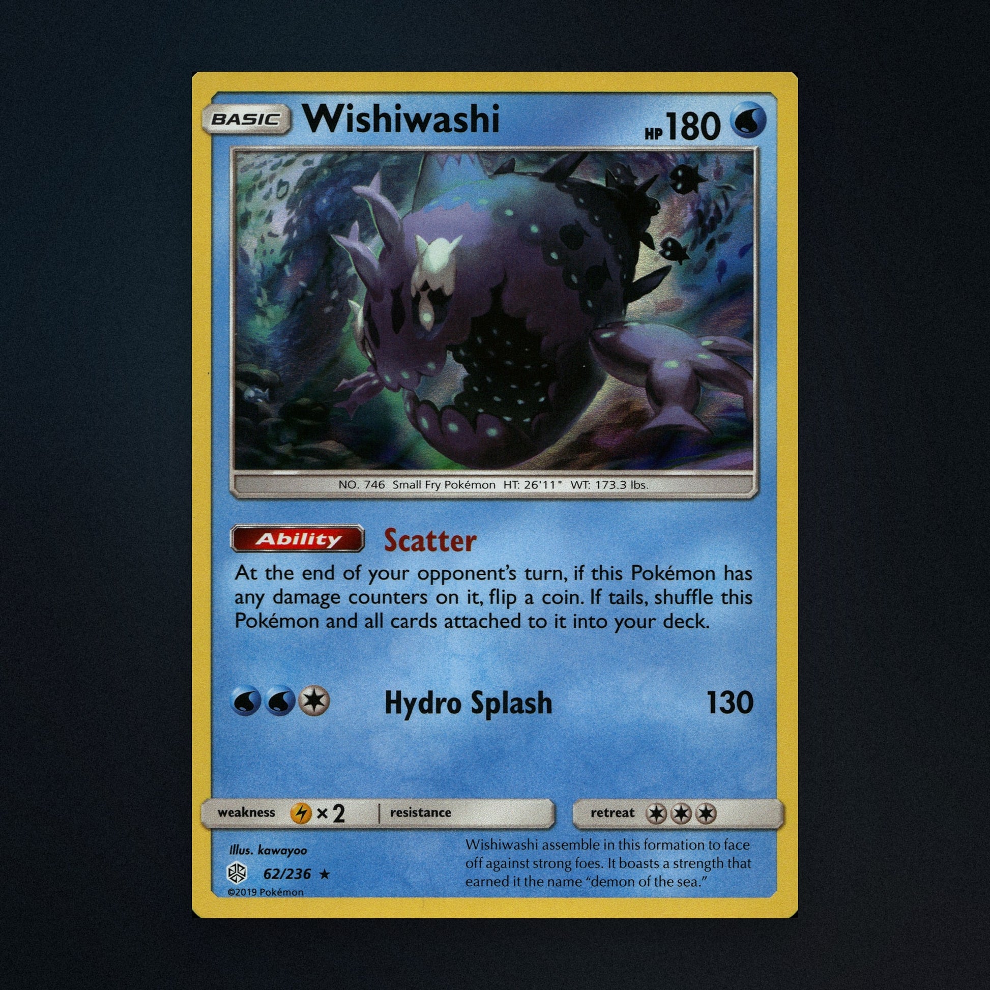 Wishiwashi - 62/236 - Cosmic Eclipse - Holo - Moderately Played front