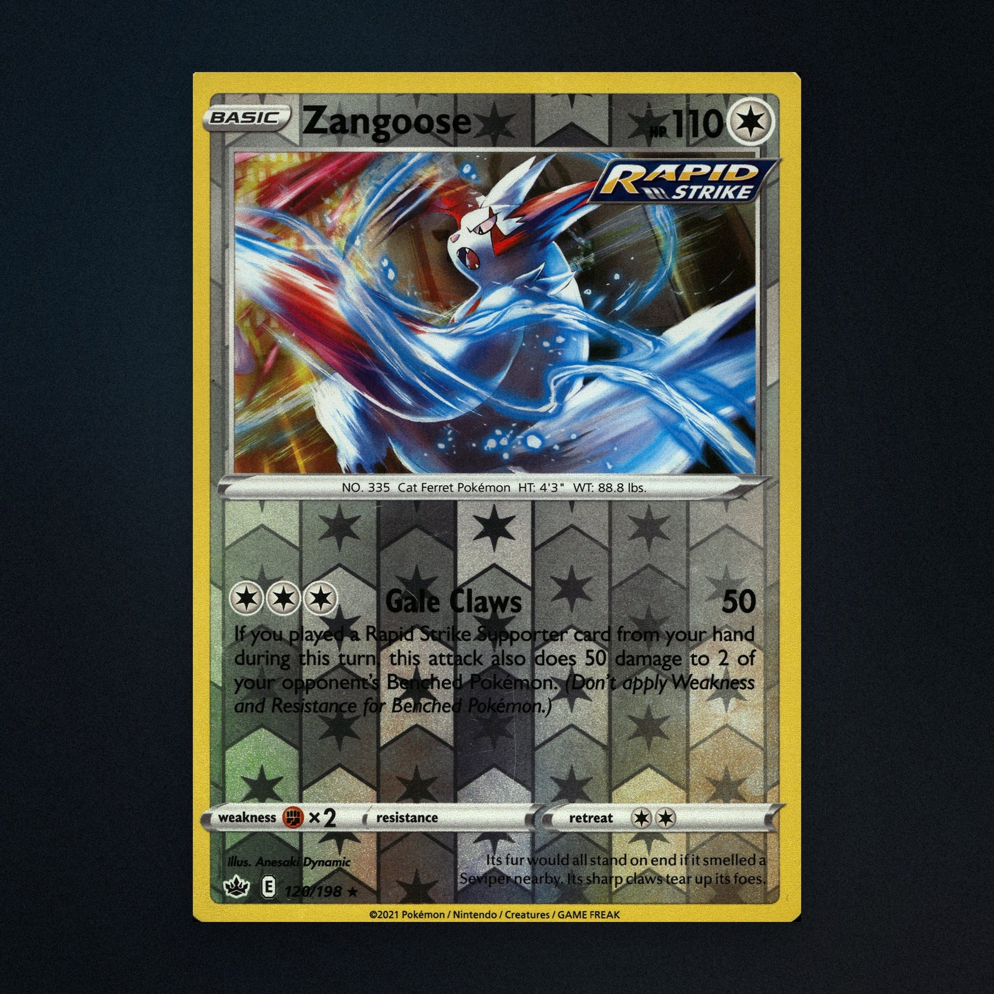 Zangoose - 120/198 - Chilling Reign - Reverse Holo - Lightly Played front