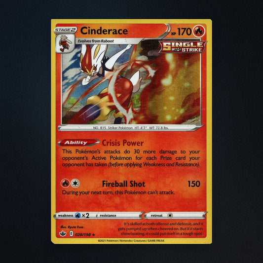 Cinderace - 028/198 - Chilling Reign - Holo - Heavily Played front