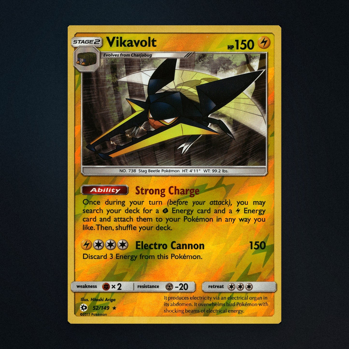 Vikavolt - 52/149 - Sun & Moon - Reverse Holo - Lightly Played front