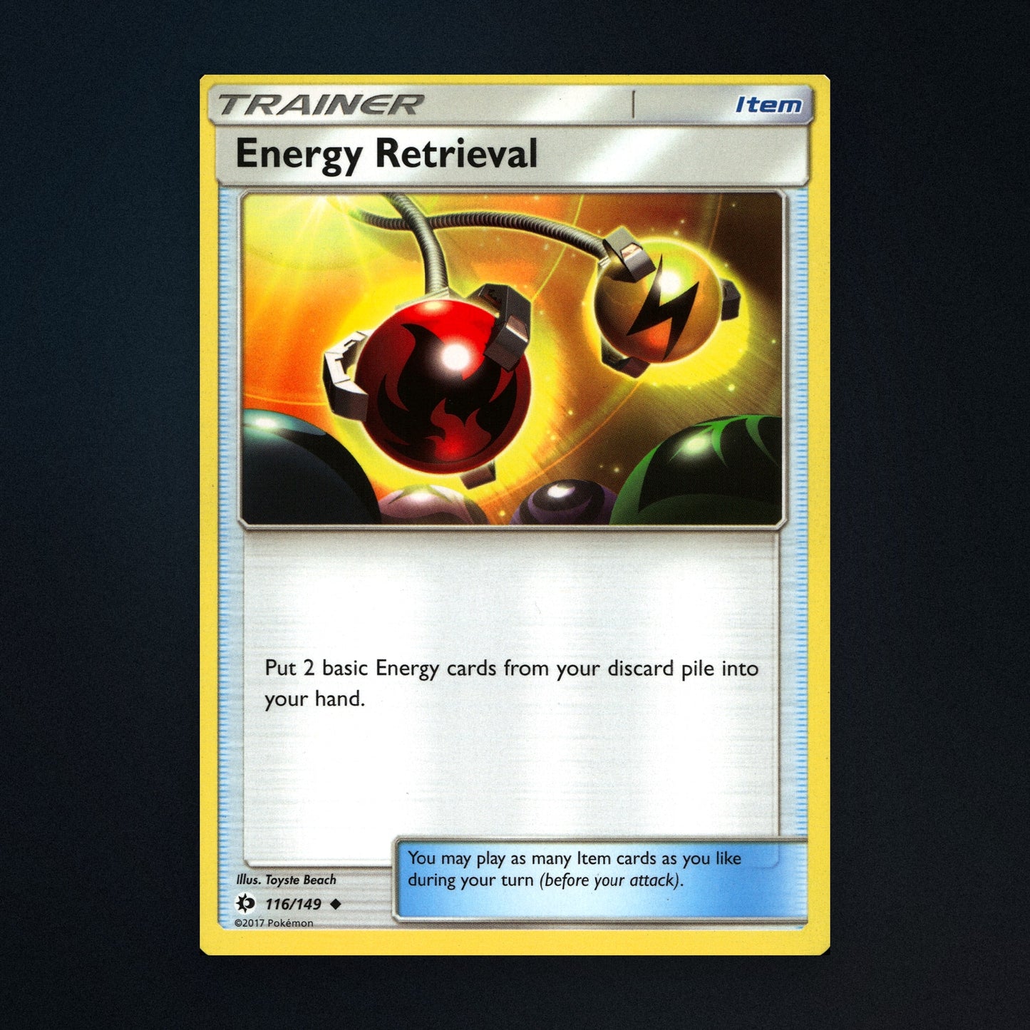 Energy Retrieval - 116/149 - Sun & Moon - Lightly Played front