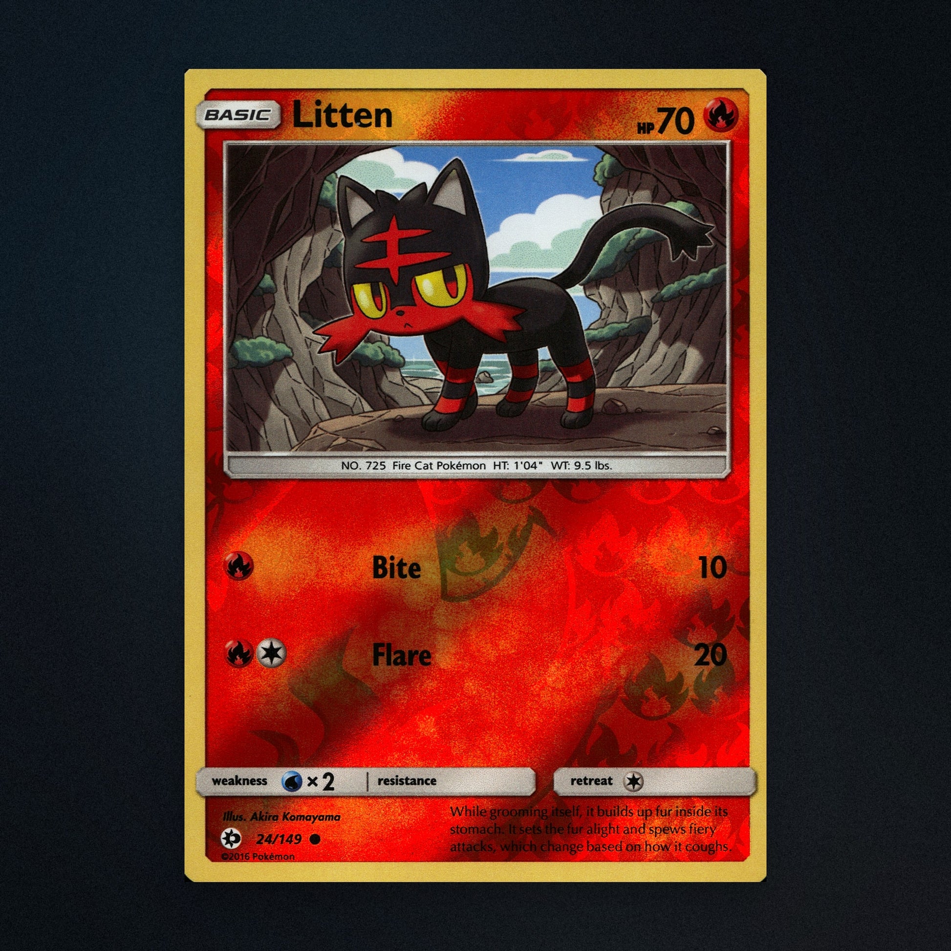 Litten - 24/149 - Sun & Moon - Reverse Holo - Near Mint front
