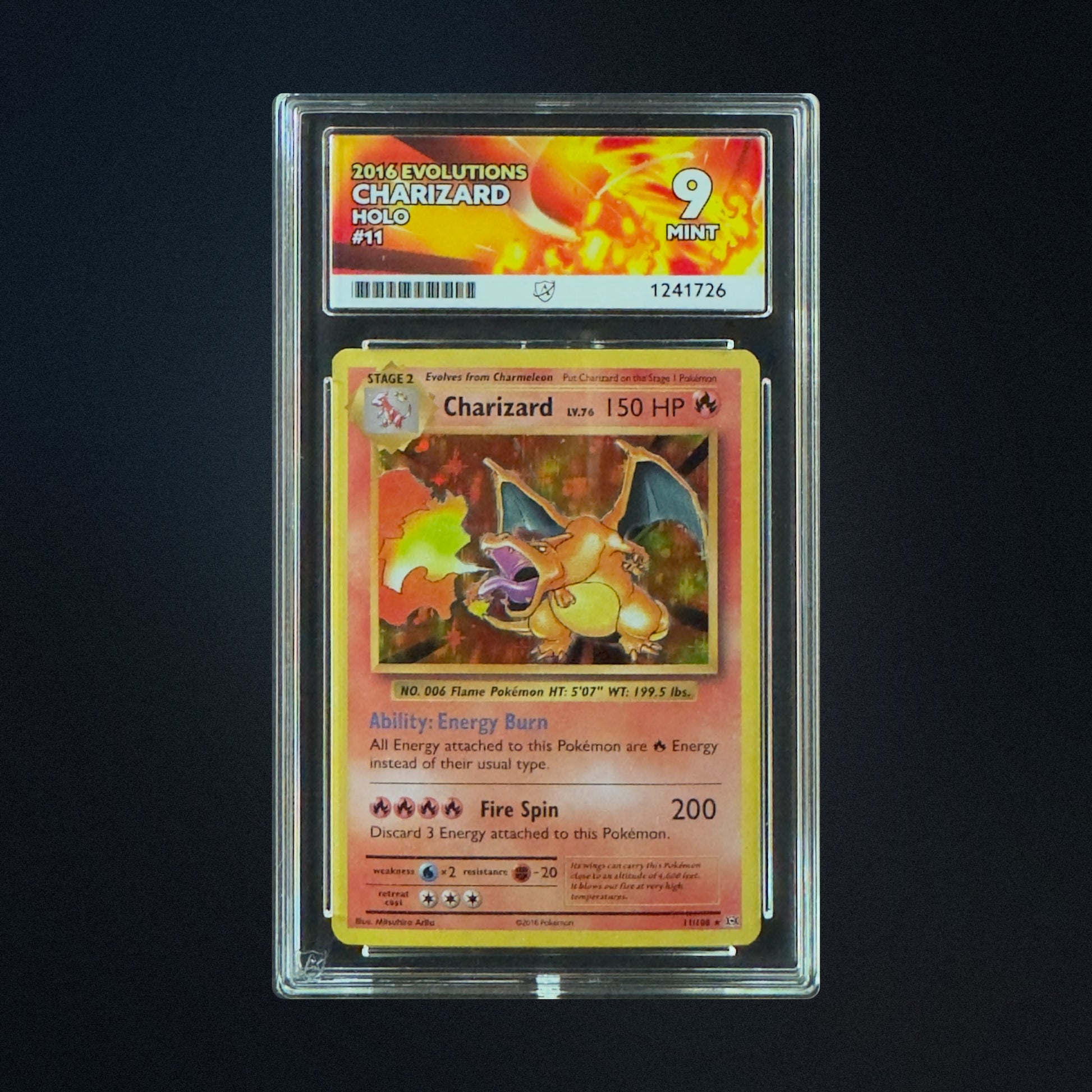 2016 Pokemon Evolutions Charizard 11/108 Holo ACE 9 front