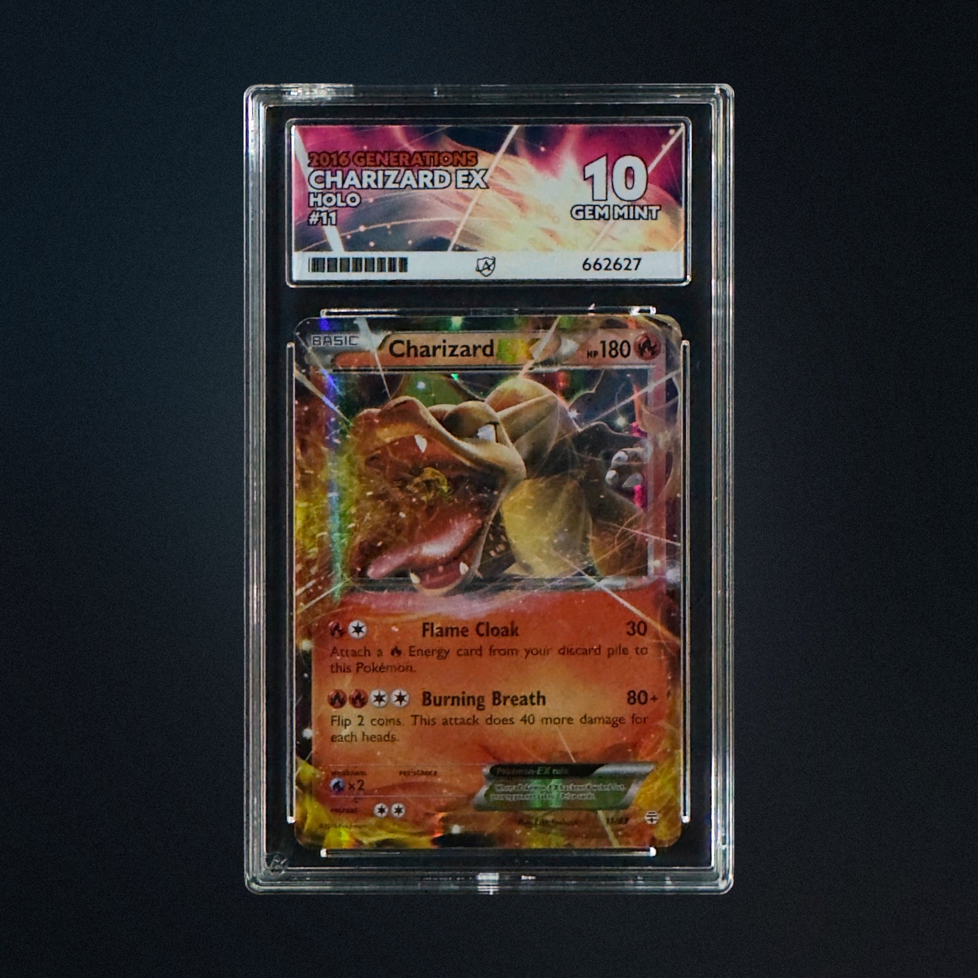2016 Pokemon Generations Charizard EX 11/83 Holo ACE 10 front