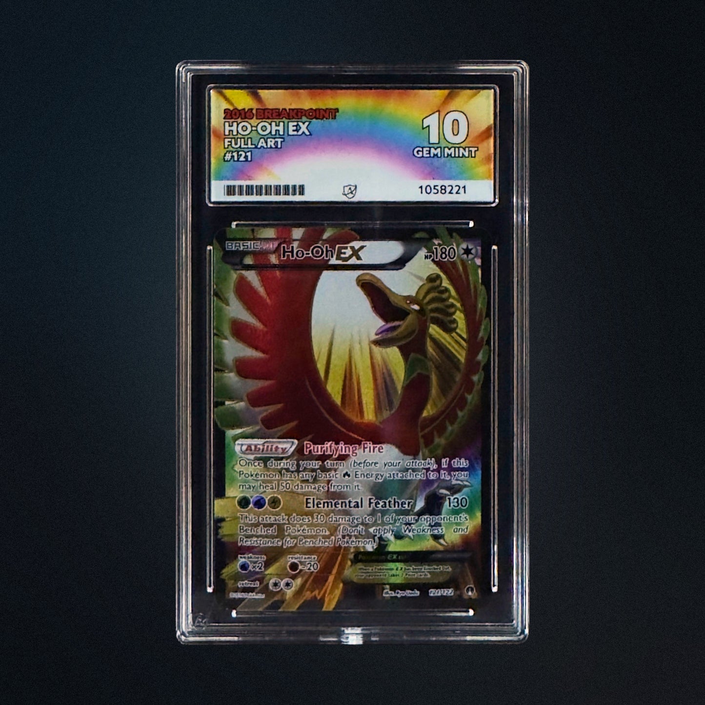 2016 Pokemon BREAKpoint Ho-Oh EX 121/122 Full Art ACE 10 front