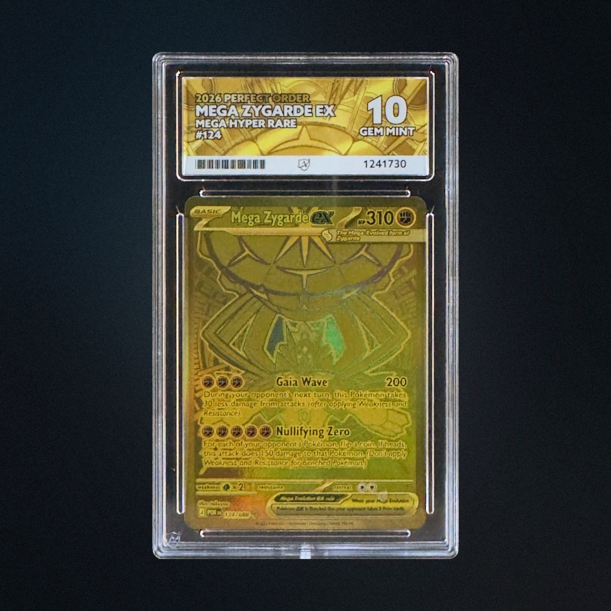 2026 Pokemon Perfect Order Mega Zygarde ex 124/088 ACE 10 Perfect Subgrades front